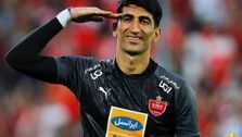 عکس: جشن قهرمانی علیرضا بیرانوند همراه با همسرش 