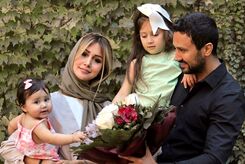 تیپ عجیب همسر شاهرخ استخری در یک جشن
