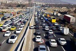 ترافیک سنگین در خط جنوبی آزادراه کرج - قزوین